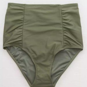 Aerie High Wasted Bikini Bottom in Olive